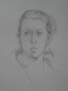 Linda F. Harris, Drawing, Colette, charcoal 18x20