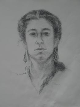 Linda F. Harris, Drawing, Danelle, charcoal 12x16