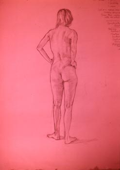 Linda F. Harris, Drawing, Nude - Oil 18x24
